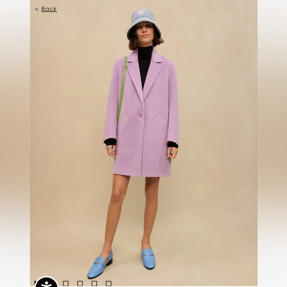 NWT Maje Mauve Double-Sided Boucle Coat